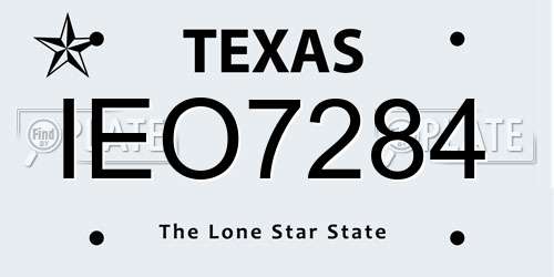 IEO7284 Texas License Plate