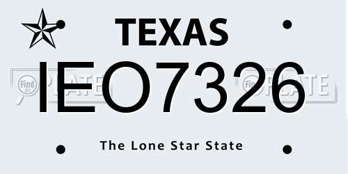 IEO7326 Texas License Plate