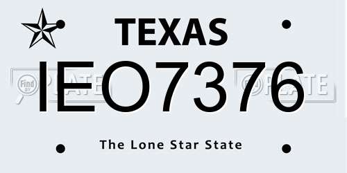 IEO7376 Texas License Plate