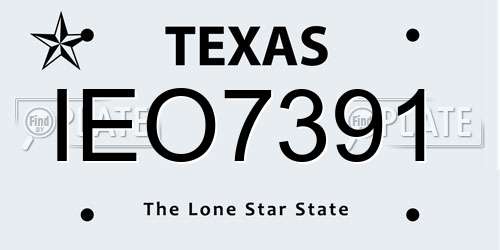 IEO7391 Texas License Plate