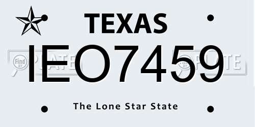 IEO7459 Texas License Plate
