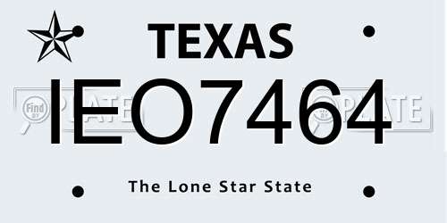 IEO7464 Texas License Plate