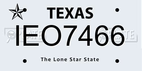 IEO7466 Texas License Plate