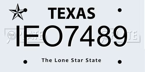 IEO7489 Texas License Plate