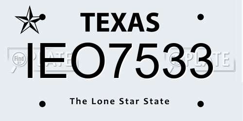 IEO7533 Texas License Plate