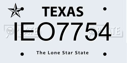 IEO7754 Texas License Plate