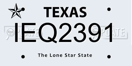 IEQ2391 Texas License Plate