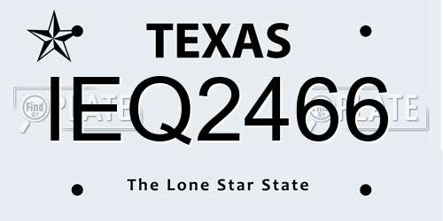 IEQ2466 Texas License Plate