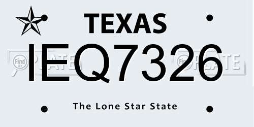 IEQ7326 Texas License Plate
