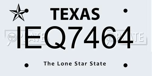 IEQ7464 Texas License Plate