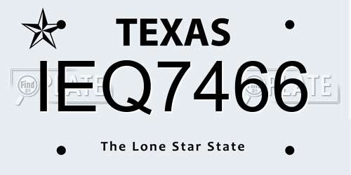 IEQ7466 Texas License Plate