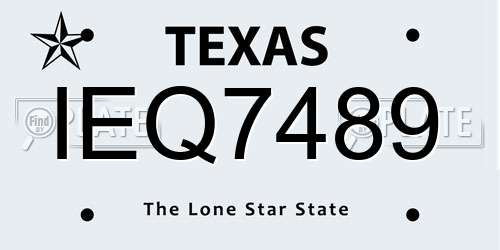 IEQ7489 Texas License Plate