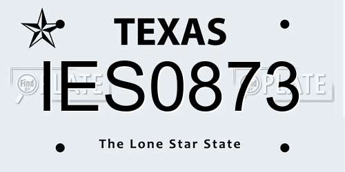 IES0873 Texas License Plate