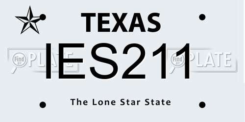 IES211 Texas License Plate