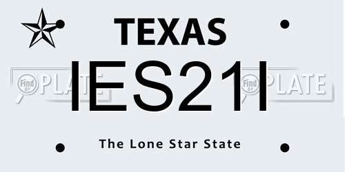 IES21I Texas License Plate