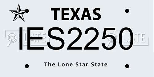 IES2250 Texas License Plate