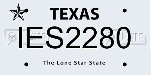 IES2280 Texas License Plate