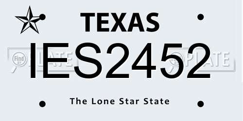 IES2452 Texas License Plate