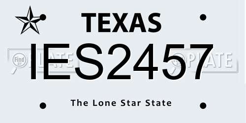 IES2457 Texas License Plate