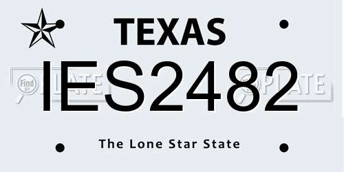 IES2482 Texas License Plate