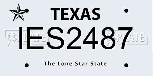IES2487 Texas License Plate