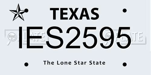 IES2595 Texas License Plate