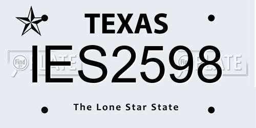 IES2598 Texas License Plate