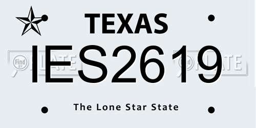 IES2619 Texas License Plate