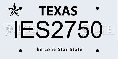 IES2750 Texas License Plate