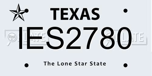 IES2780 Texas License Plate