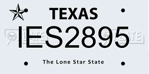 IES2895 Texas License Plate
