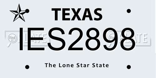 IES2898 Texas License Plate