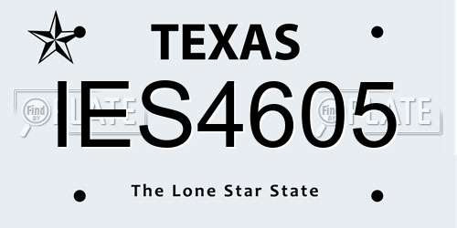 IES4605 Texas License Plate