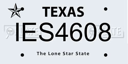 IES4608 Texas License Plate
