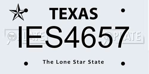 IES4657 Texas License Plate