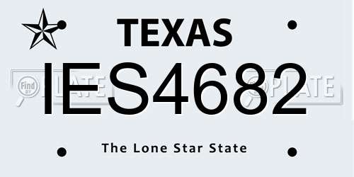 IES4682 Texas License Plate
