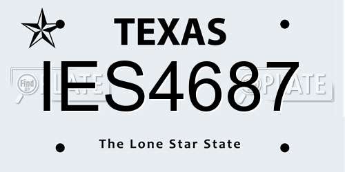 IES4687 Texas License Plate