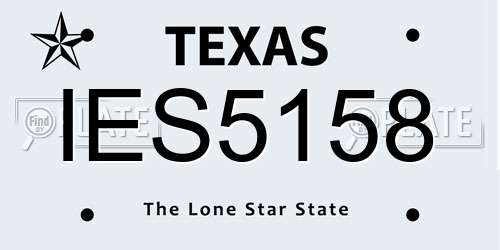 IES5158 Texas License Plate