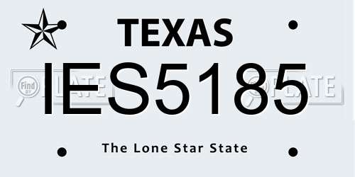 IES5185 Texas License Plate