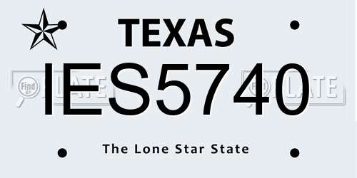 IES5740 Texas License Plate