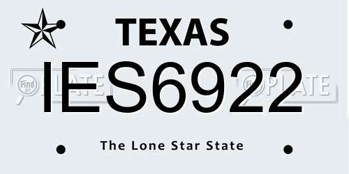 IES6922 Texas License Plate