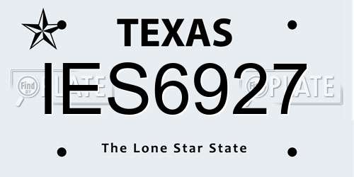 IES6927 Texas License Plate