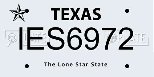 IES6972 Texas License Plate