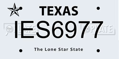 IES6977 Texas License Plate
