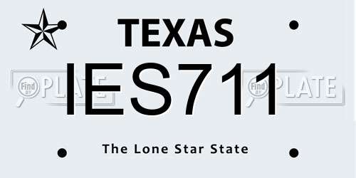 IES711 Texas License Plate
