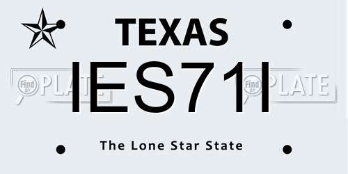 IES71I Texas License Plate
