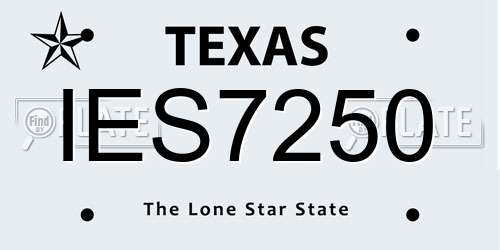 IES7250 Texas License Plate