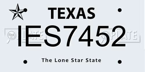 IES7452 Texas License Plate