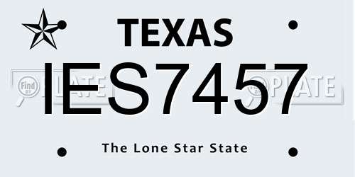 IES7457 Texas License Plate