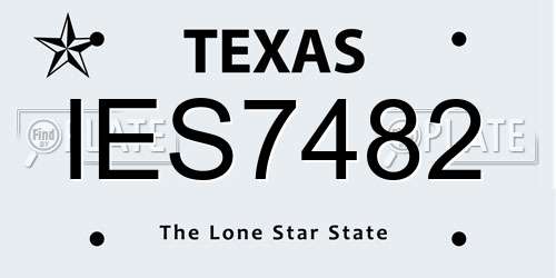 IES7482 Texas License Plate